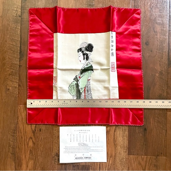 Set of 2 vintage rayon tapestry pillow shams, from Taiwan - NWOT - Picture 13 of 15